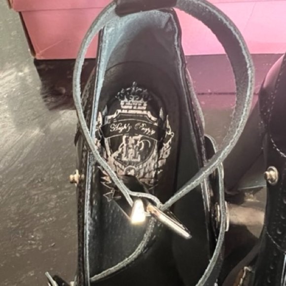 Highly Preppy Combat Heels, High Block Heel with Spats, new w/ box, Combat Boot - Picture 3 of 6